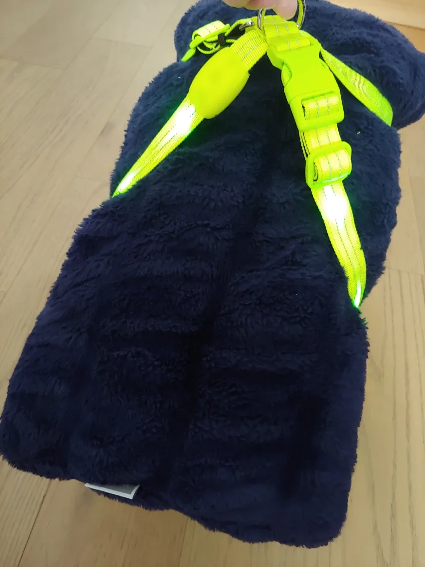 Dog Harness, New, Rechargeable LED, Lime Green, Size=L image indicator(8)