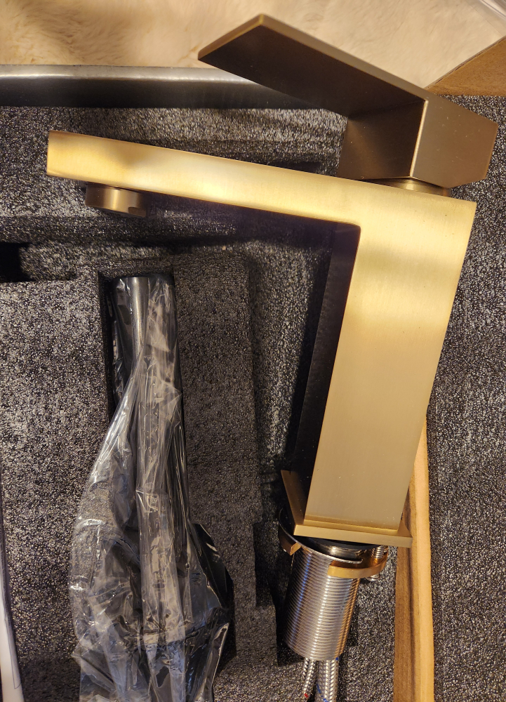 Gold Bathroom Faucet Set with Drain - photo 3