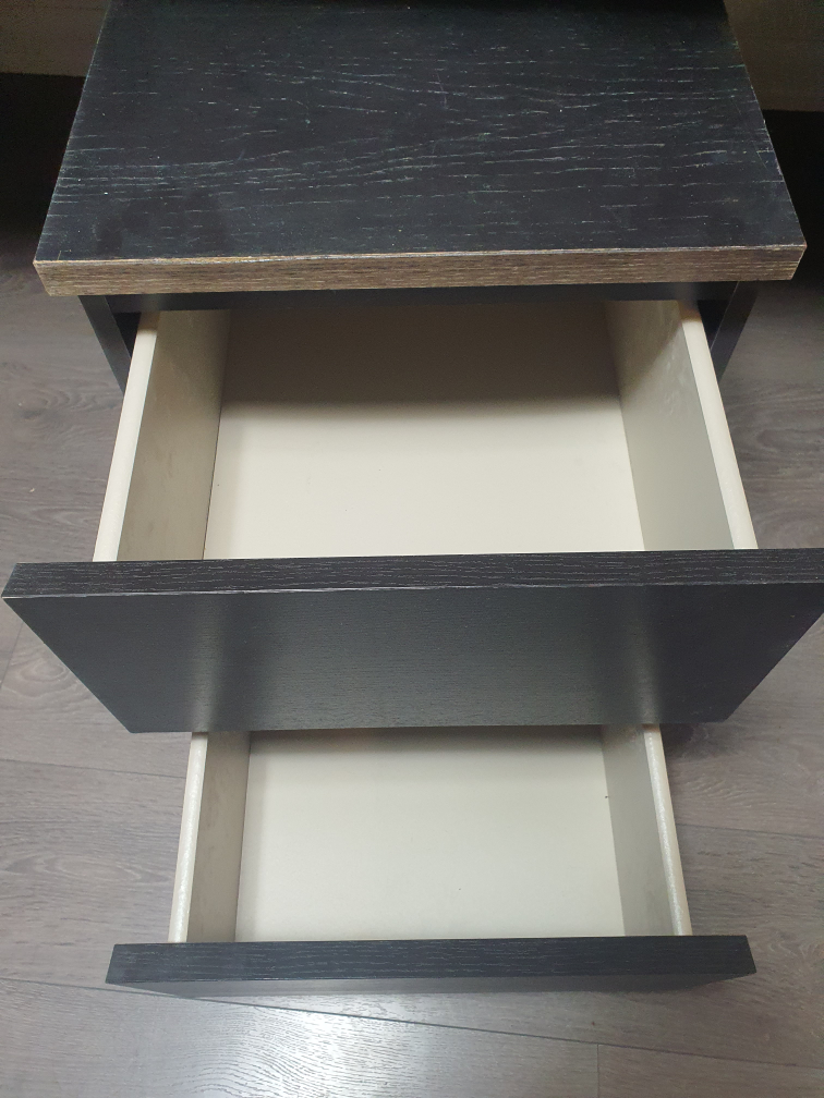 Pair of IKEA MALM Black-Brown Nightstands