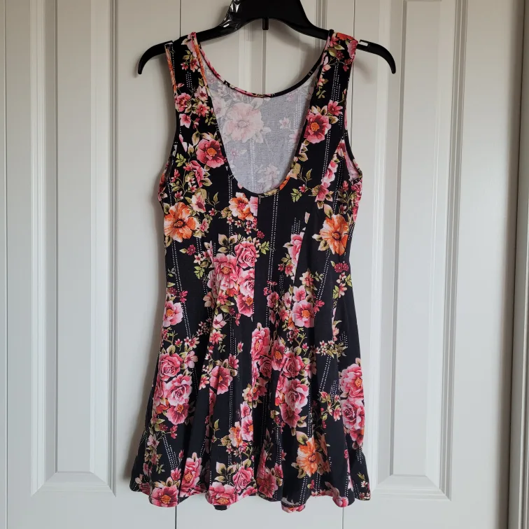 Forever 21 Floral Fit and Flare Dress, Size L image indicator(2)