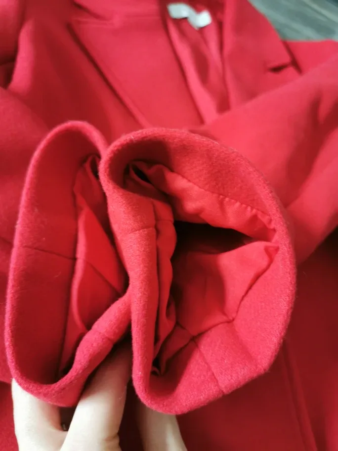 Red M&S longline coat, size 8 image indicator(3)