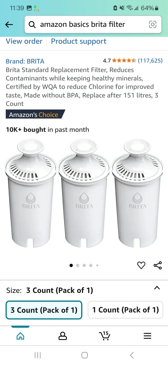 TWO BRITA Standard Replacement Water Filters thumbnail