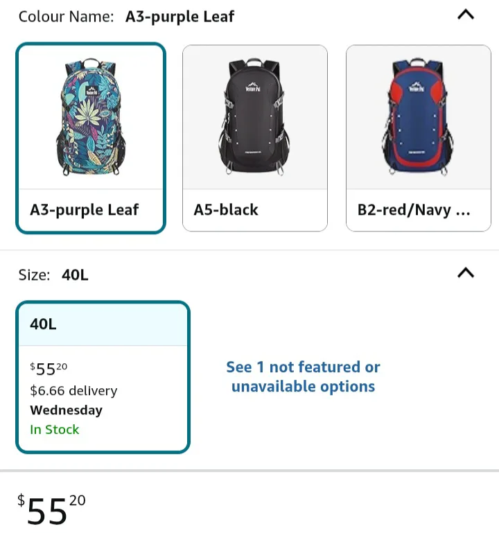 NEW!   Venture Pal 40L Lightweight Backpack - Purple Leaf 🏈 image indicator(2)