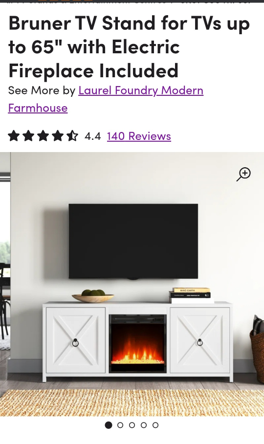 Bruner Farmhouse TV Stand with Electric Fireplace