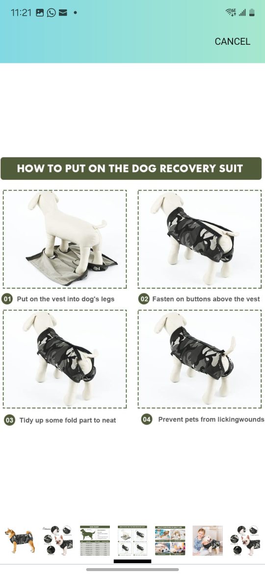 Vanansa Dog Recovery Suit - Camo - photo 2