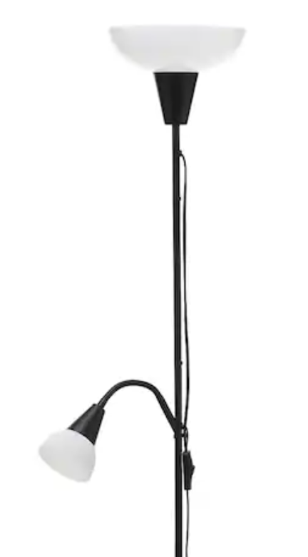 IKEA Black Floor Lamp with Reading Light