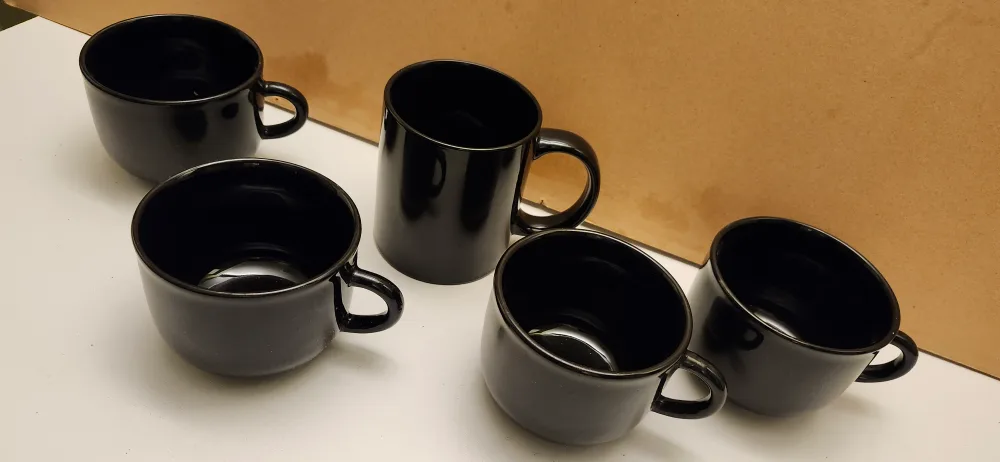Set of 5 Black  Mugs never used image indicator(2)