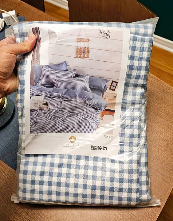 Blue check duvet cover Set - Queen Size image indicator(2)