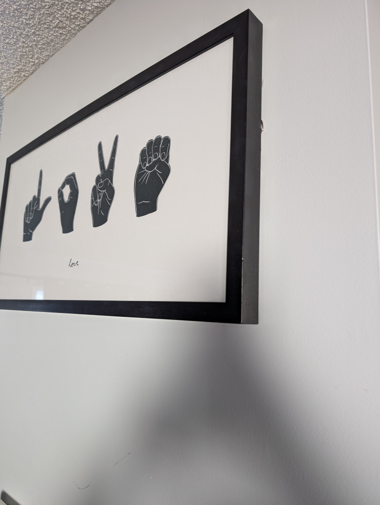 Framed Sign Language "Love" Print 28" x 17" - photo 2