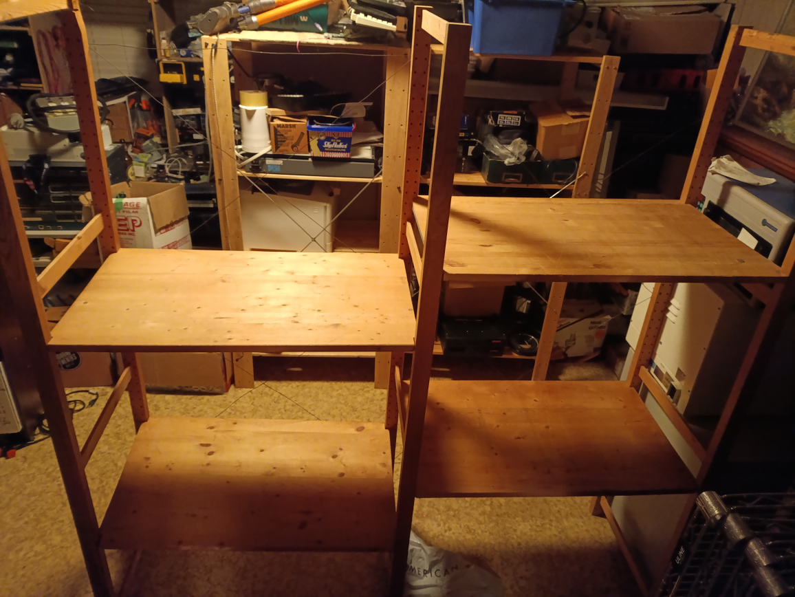 Double Wooden Shelving Unit w/4 shelves