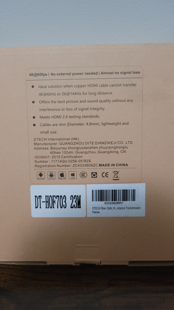 DTECH Fiber Optic HDMI Cable - 23M - photo 2