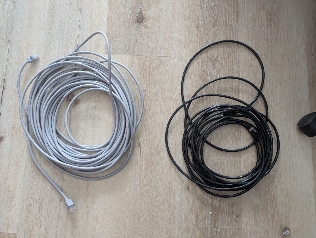Two Ethernet Cables - Grey & Black Cat-6