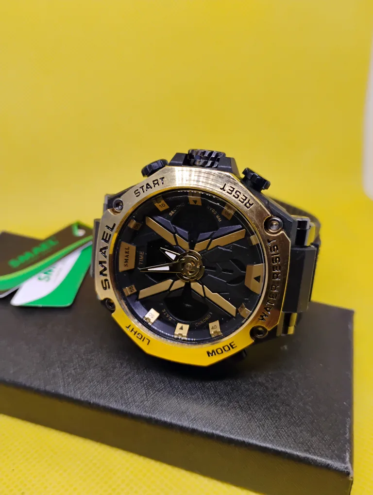 SMAEL Black Gold Digital Watch image indicator(5)