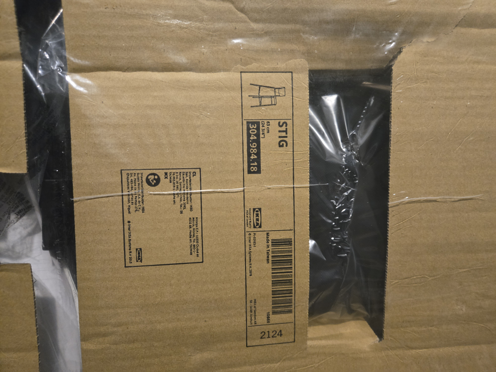 2 IKEA STIG Stool - Black - New in Box