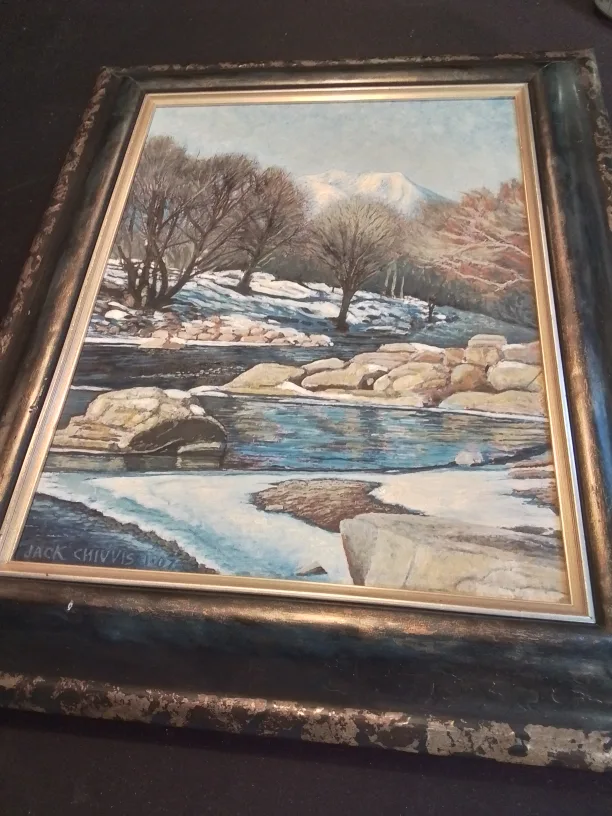 Framed Winter Landscape Painting by Jack Chivvis💚 image indicator(6)