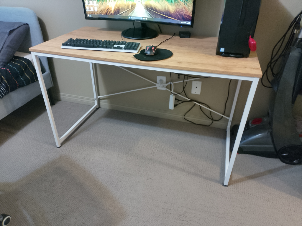Computer Desk and Two Mesh Office Chairs