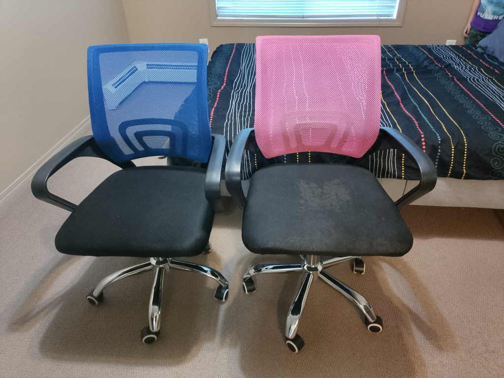 Computer Desk and Two Mesh Office Chairs - photo 2