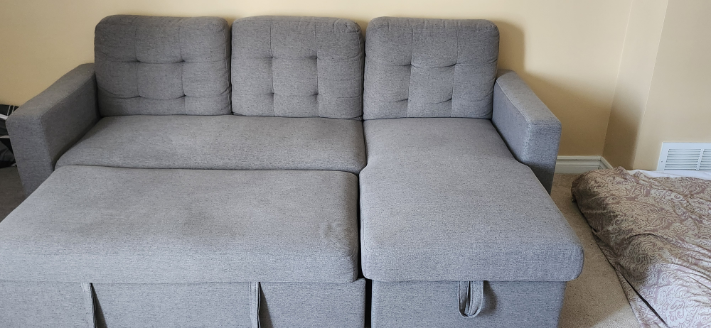 Grey Sectional Sofa with Storage
