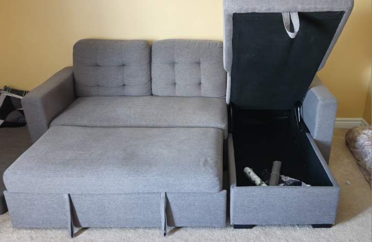 Grey Sectional Sofa with Storage - photo 2