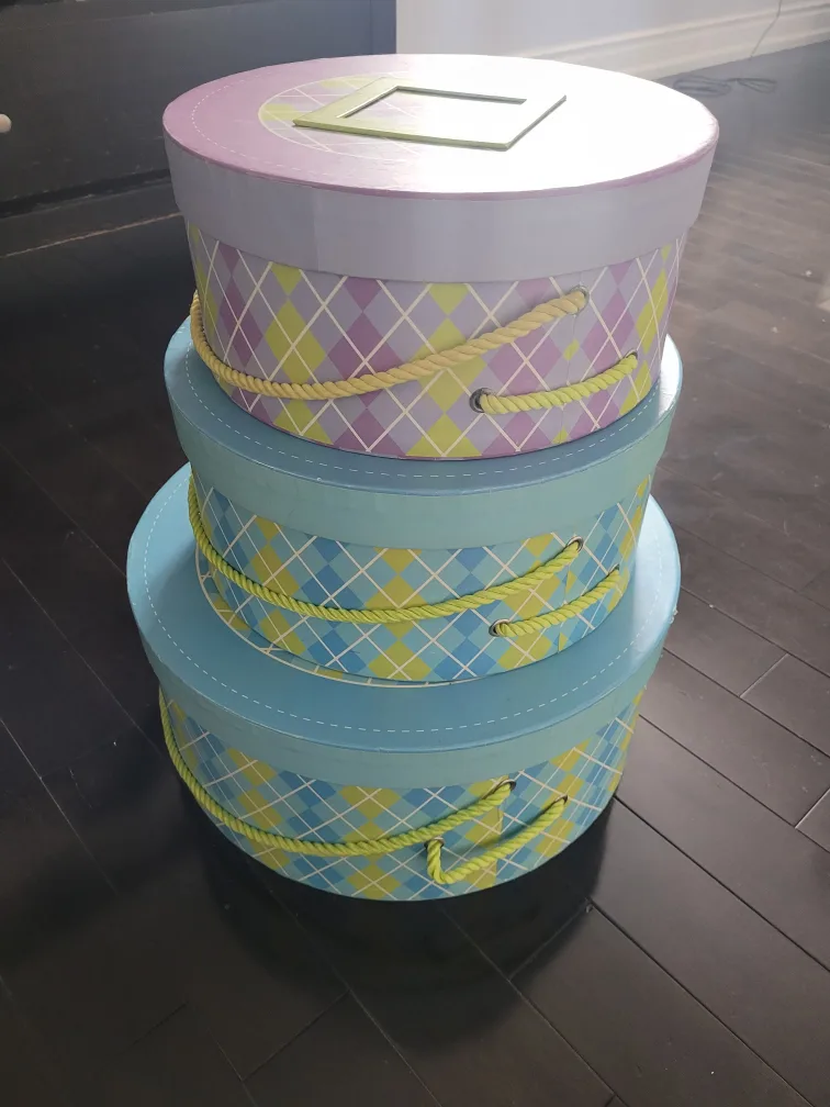 Set of 3 Decorative Round Storage Boxes image indicator(3)