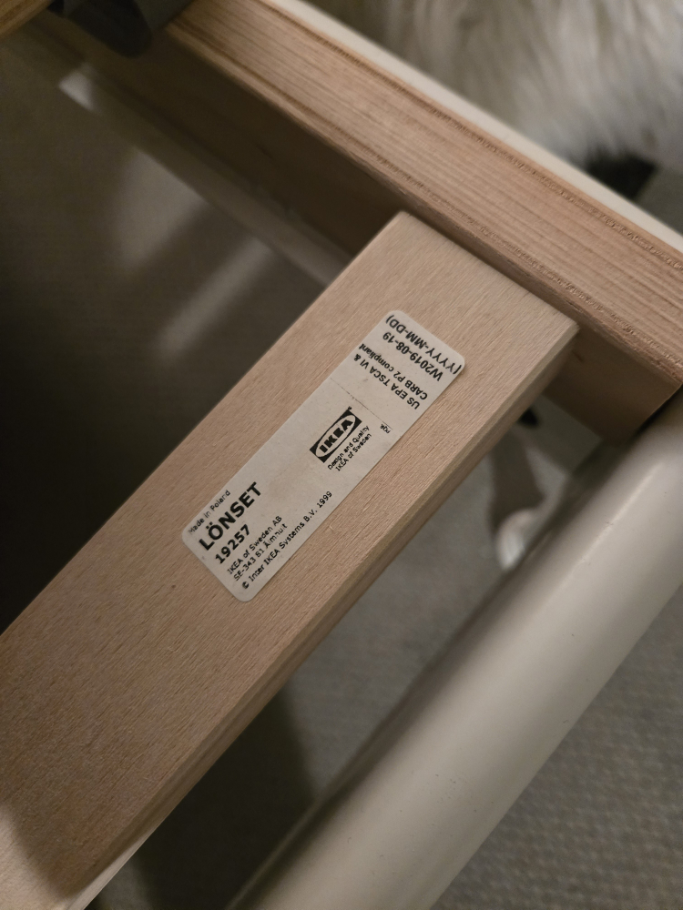 single white metal bed and mattress front IKEA - photo 4
