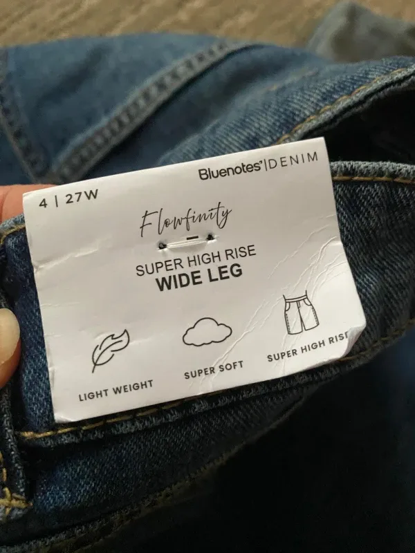 Bluenotes Flowfinity Super High Rise Wide Leg Jeans - 4L 27W image indicator(3)
