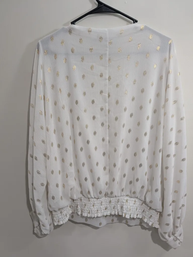 White and Gold Polka Dot Blouse image indicator(2)