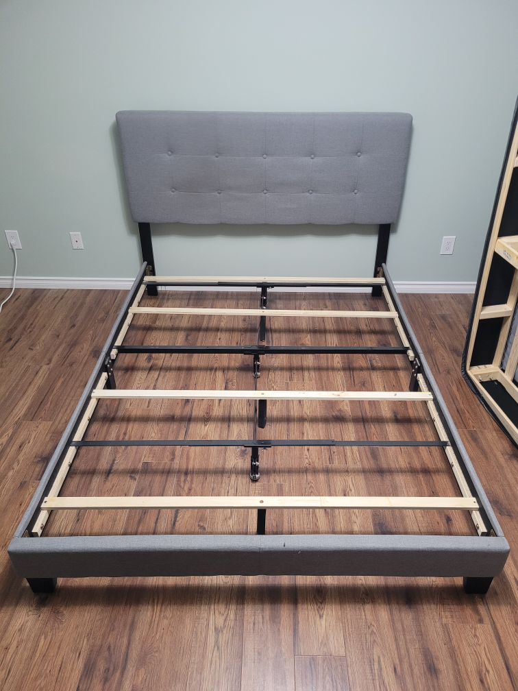 Queen Size Upholstered Bed Frame with Headboard