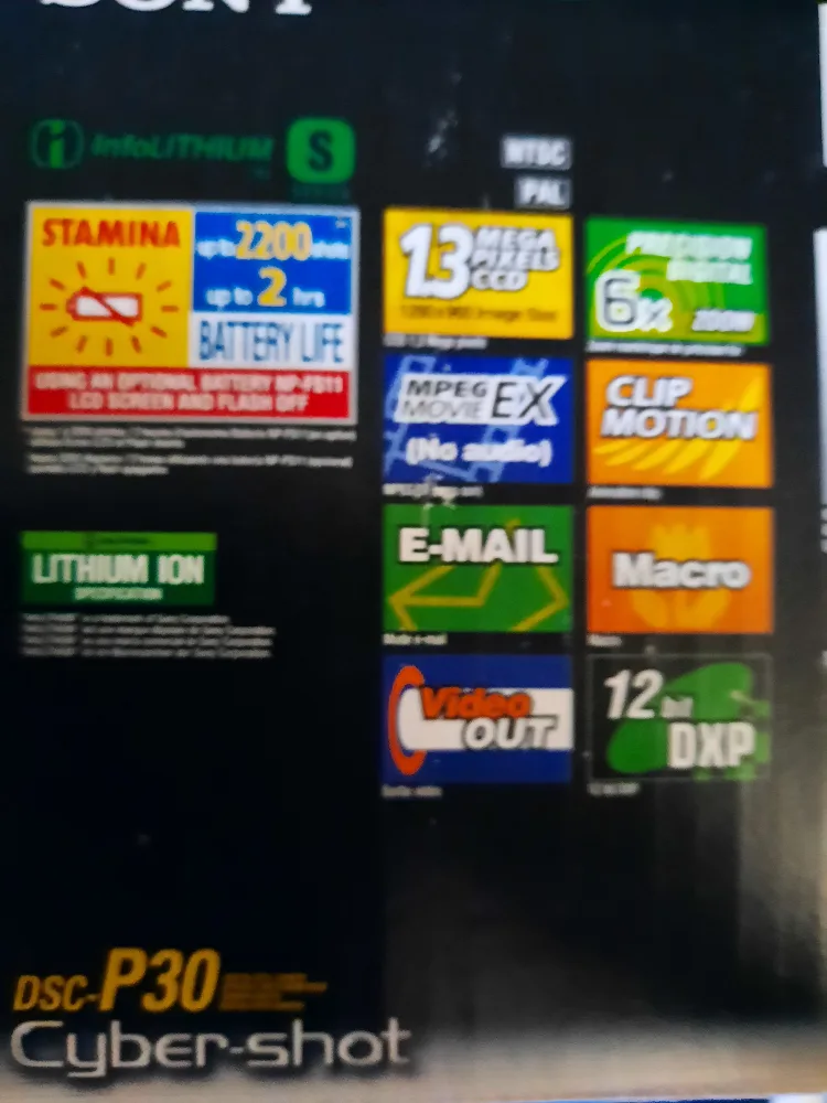 Cameras:SonyDisc.P30CyberShot/Kodak/Konica/Polaroid image indicator(3)