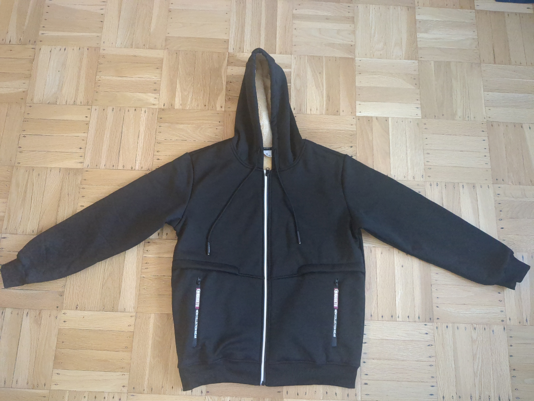 Black Fleece Lined Hoodie