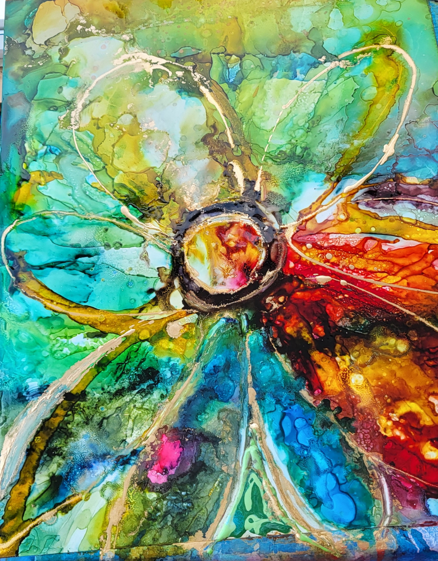 Set of Five Original Alcohol Ink Paintings - photo 3