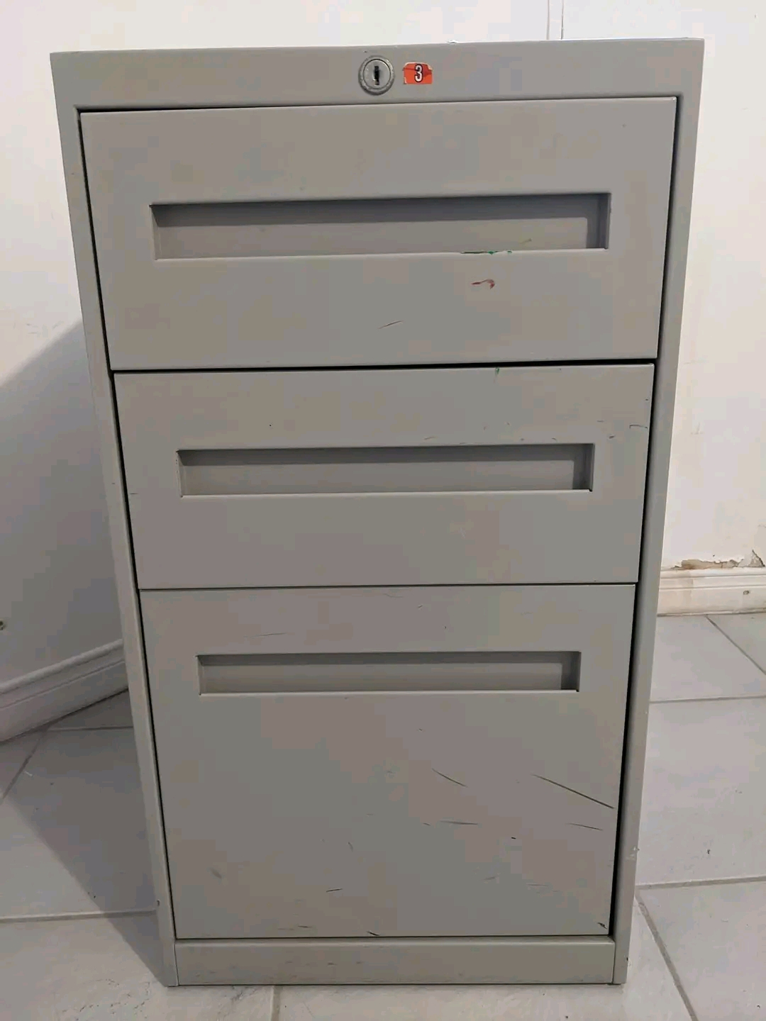 Three-Drawer Metal Filing Cabinet - photo 2