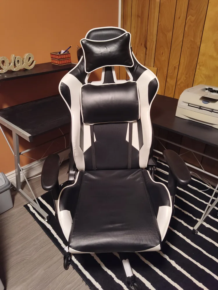 Gaming Chair - Black and White thumbnail