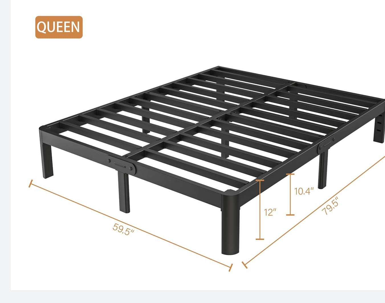 Queen Bed Frame - Metal - Unassembled