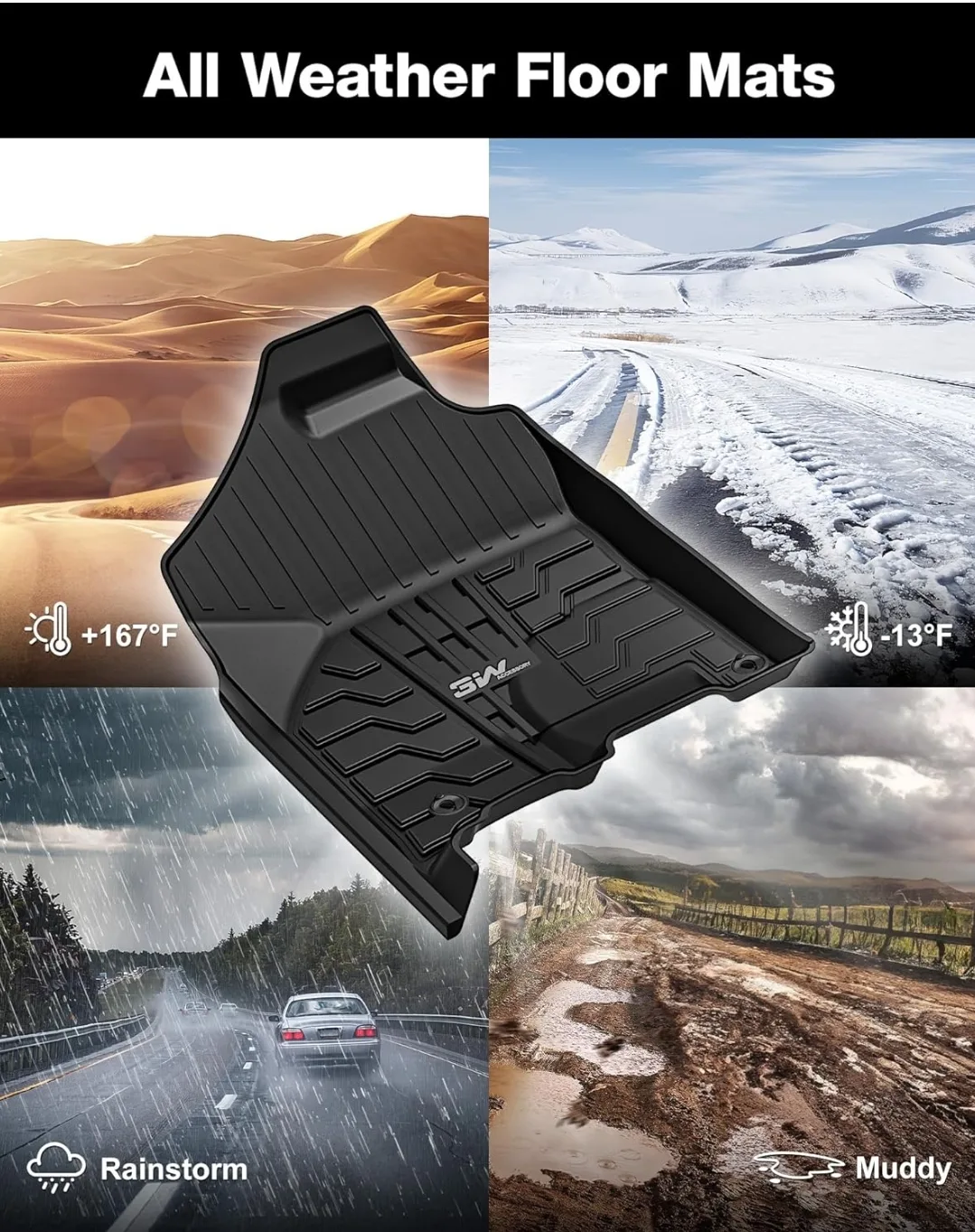 3W Floor Mats for 2013-2024 Dodge Ram Crew Cab image indicator(8)