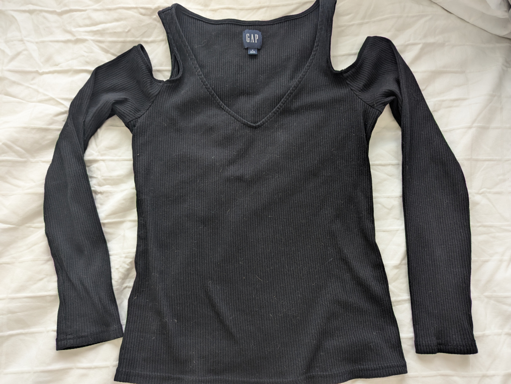 Gap Cold Shoulder Ribbed Top - Size Petite Medium - photo 2