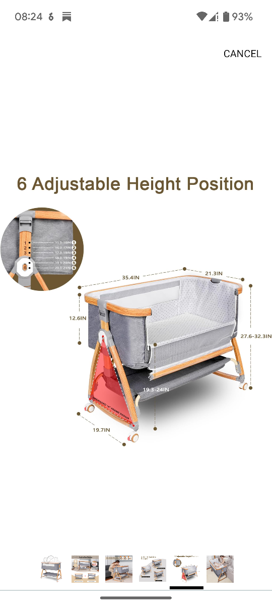 3-in-1 Baby Bedside Sleeper with Adjustable Height - photo 2