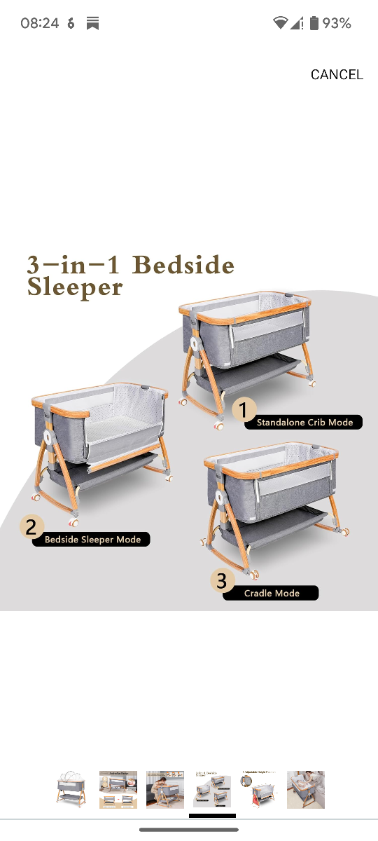 3-in-1 Baby Bedside Sleeper with Adjustable Height - photo 3