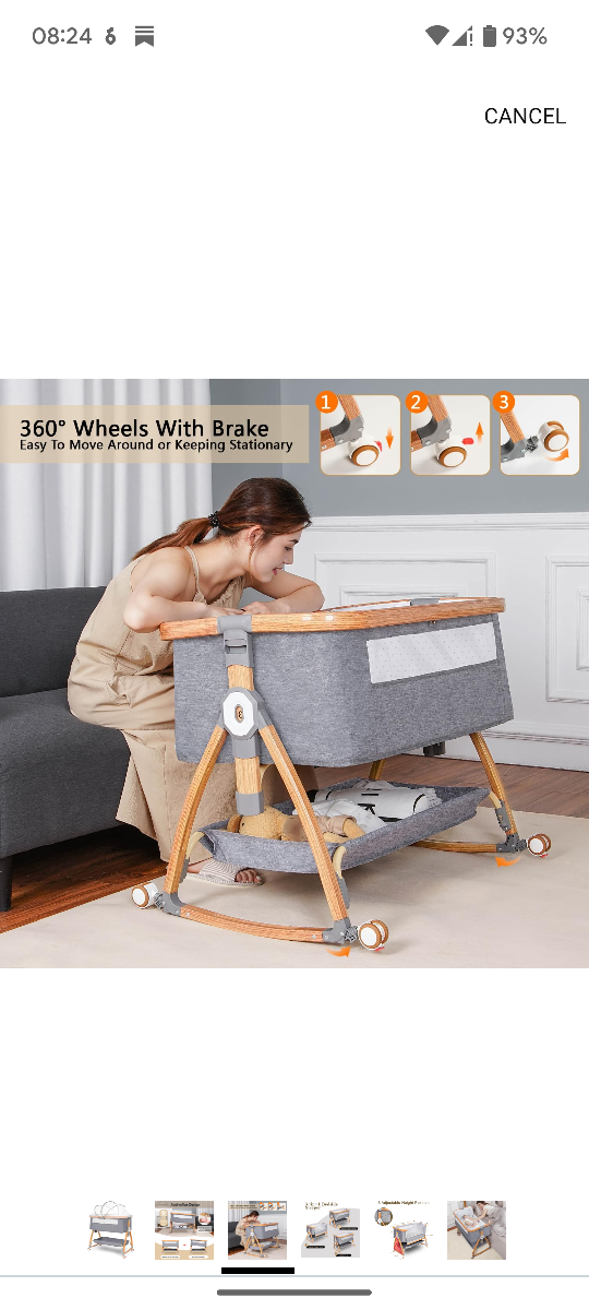 3-in-1 Baby Bedside Sleeper with Adjustable Height - photo 4