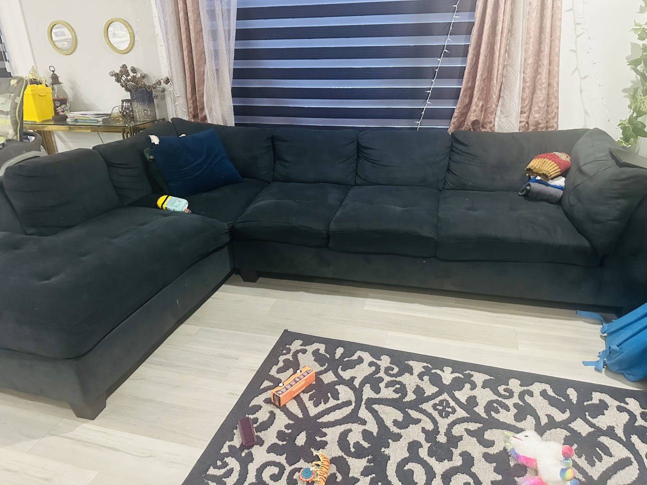 Grey L-Shaped Sectional Sofa