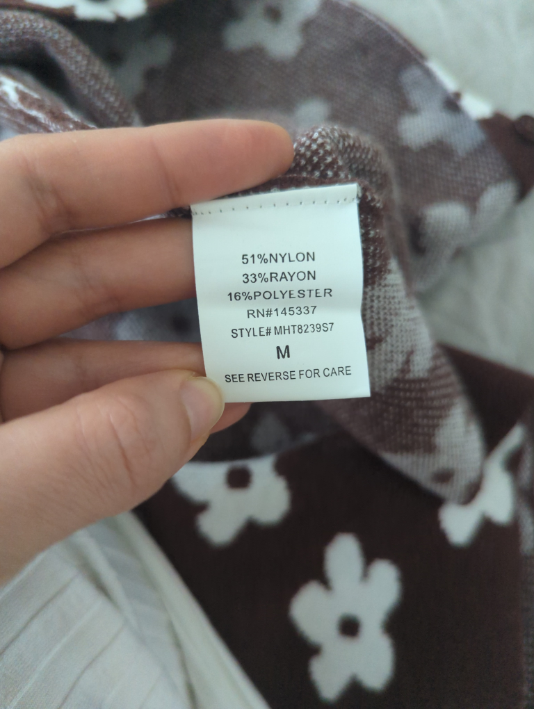 Hesperus Brown & White Floral Knit Retro Button Up - photo 5