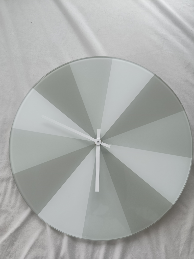Modern Oval Wall Clock - Grey and White