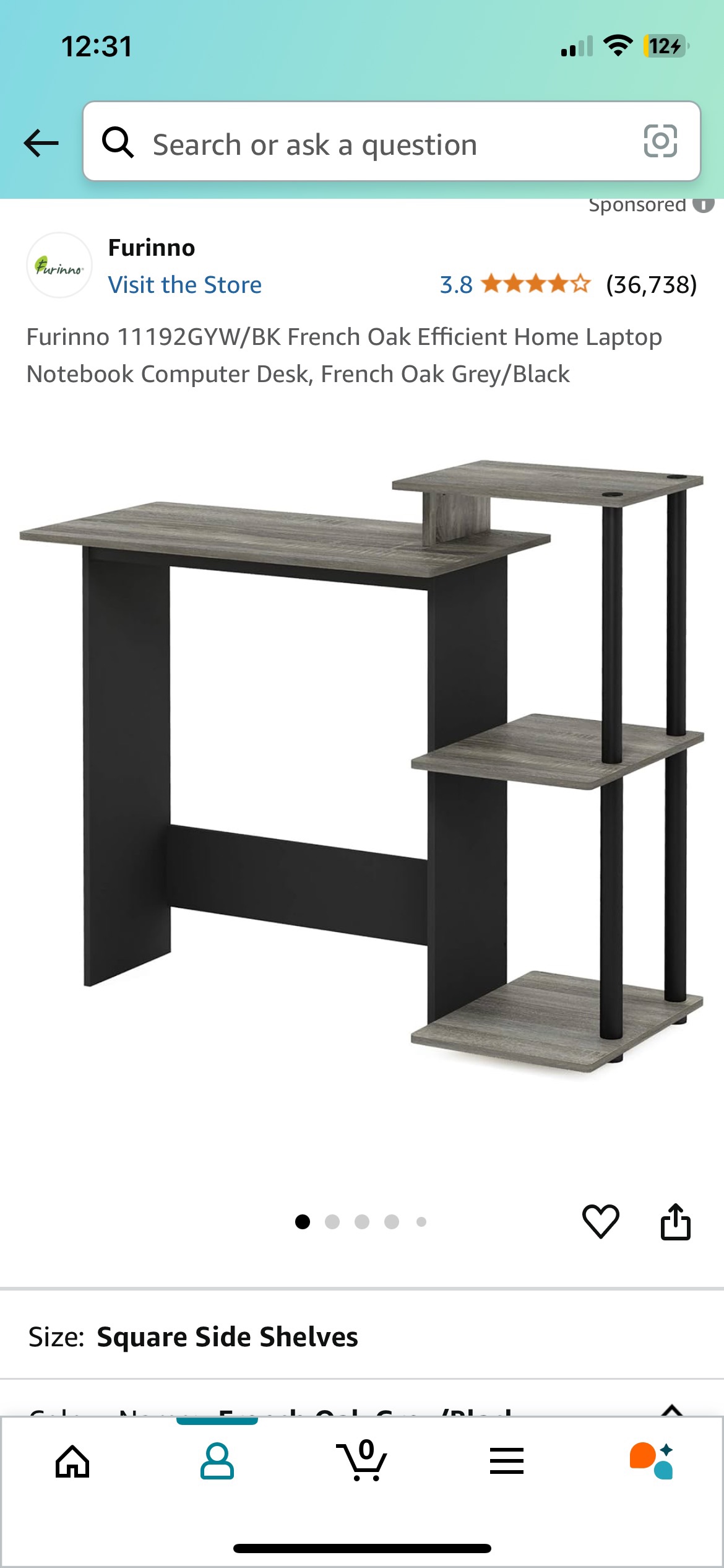 Grey and black computer desk - photo 2