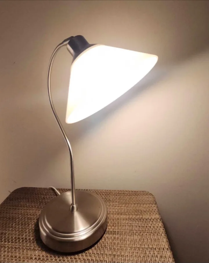 Desk Lamp - Brushed Nickel Finish with White Shade image indicator(2)