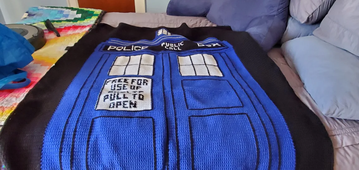 TARDIS Crochet Blanket image indicator(2)