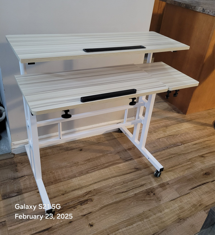 SDHYL Mobile Adjustable Height Standing and Sitting Desk