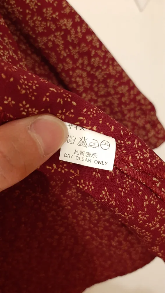 Vintage Burgundy Floral Button-Up Shirt Size L image indicator(6)