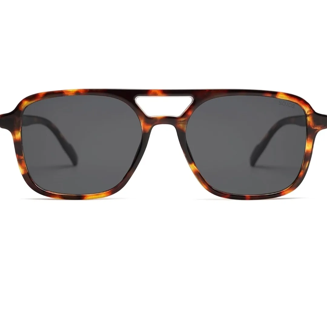 Retro Aviator Sunglasses Unisex, Tortoise/Grey image indicator(2)
