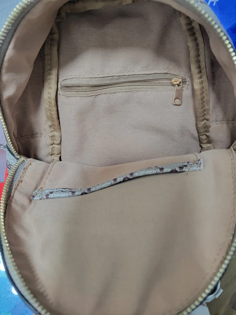 Mini Beige and Brown Floral Backpack image indicator(3)