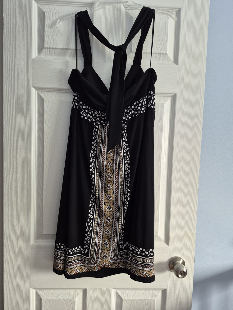 le chateau Black and Beige Halter Dress Size XL - photo 2